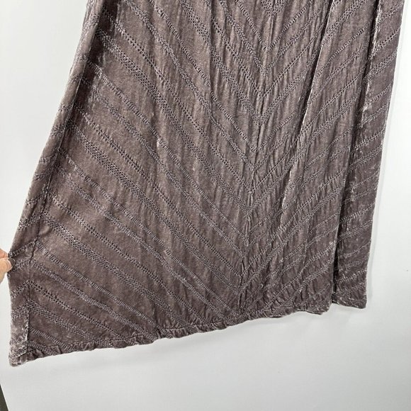 J Jill Gray Velvet Maxi Skirt sz 14 Embroidered Lagenlook BOHO Gray - Picture 3 of 11